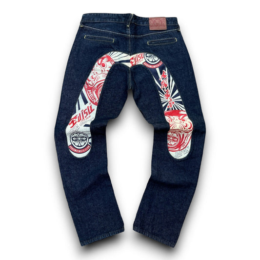 Evisu Daicock Embroidered Jeans (L) - Roogsvintage