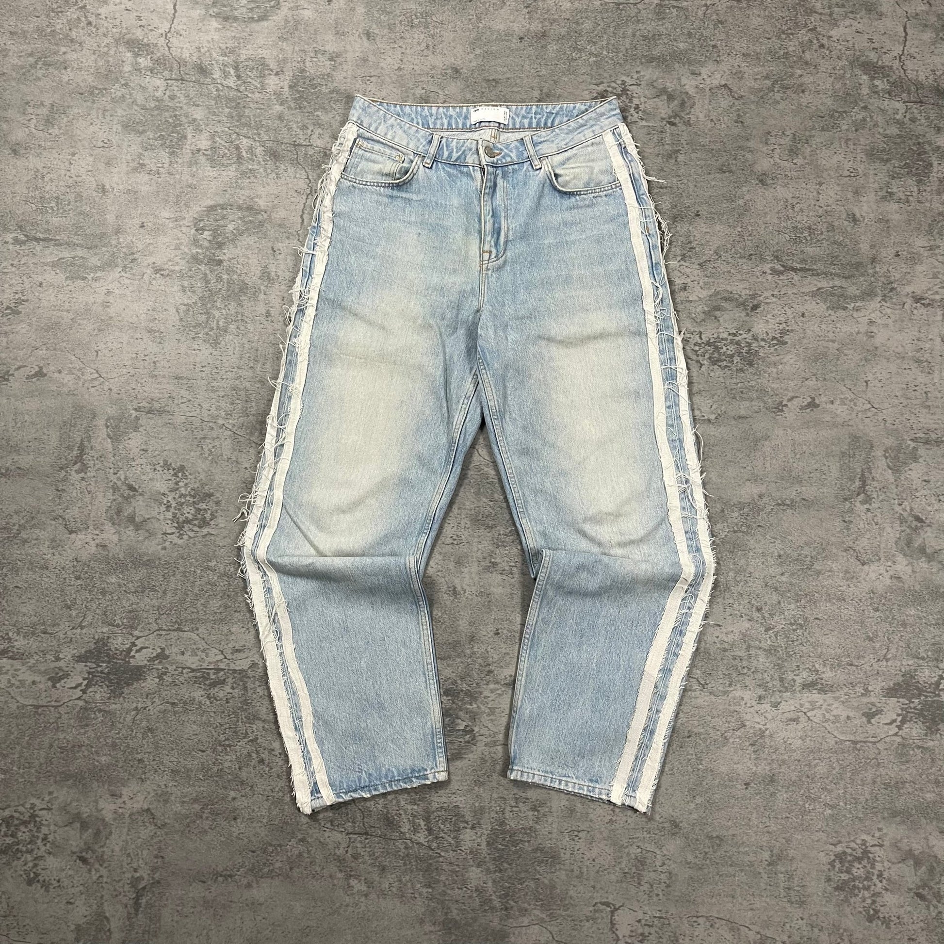 Reworked Jeans Ripped Stripes (M) - Roogsvintage