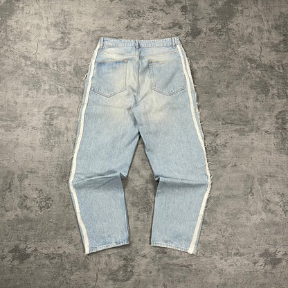 Reworked Jeans Ripped Stripes (M) - Roogsvintage