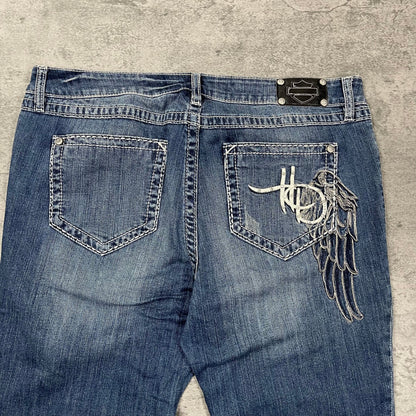 Vintage Harley Davidson Relaxed Fit Jeans Damen (L) - Roogsvintage